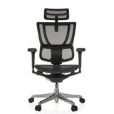 Siège de direction de luxe ERGOHUMAN SLIM ULTRA GEN2 noir avec dossier en maille et base à cinq roulettes de hjh OFFICE – vue à 360° (vue de face 0°)