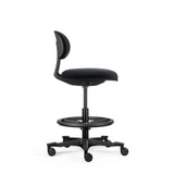Chaise de travail WORK MF2 noire avec repose-pieds et piètement à roulettes de hjh OFFICE