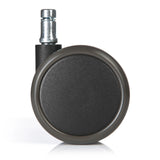 Roulettes 5x ROLO FREE 11mm/65mm noires pour sols durs avec goupille argentée de hjh OFFICE – vue à 360° (vue arrière 180°)