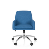 Siège de bureau à domicile SHAKE 400 bleu avec accoudoirs et base à cinq roulettes de hjh OFFICE – vue à 360° (vue de face 0°)