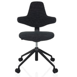 Siège de bureau de qualité professionnelle PALIANO noir avec rembourrage et piètement à cinq roulettes de hjh OFFICE – vue à 360° (vue de face 0°)