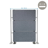 Réglage de la largeur de 103 à 159 cm de la Cloison de séparation FLEXMIUT EXTEND en gris de hjh OFFICE