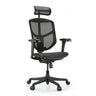 Chaise de bureau Enjoy Eco MB noire avec revêtement en maille, appuie-tête et accoudoirs réglables de hjh OFFICE