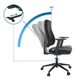 Dossier réglable avec un angle d'inclinaison de 90° du Siège de bureau de qualité professionnelle MATHES de hjh OFFICE