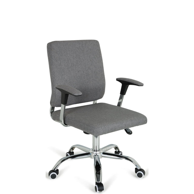 Siège de direction pour bureau à domicile CHARLES I en gris foncé avec accoudoirs et pied brillant de hjh OFFICE