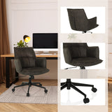 Siège de bureau à domicile SOLAO LIFE gris foncé avec base à roulettes et accoudoirs de hjh LIVING