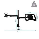 Dessin technique de la Fixation pour écran VM-MH2 d'une largeur totale de 88 cm de hjh OFFICE