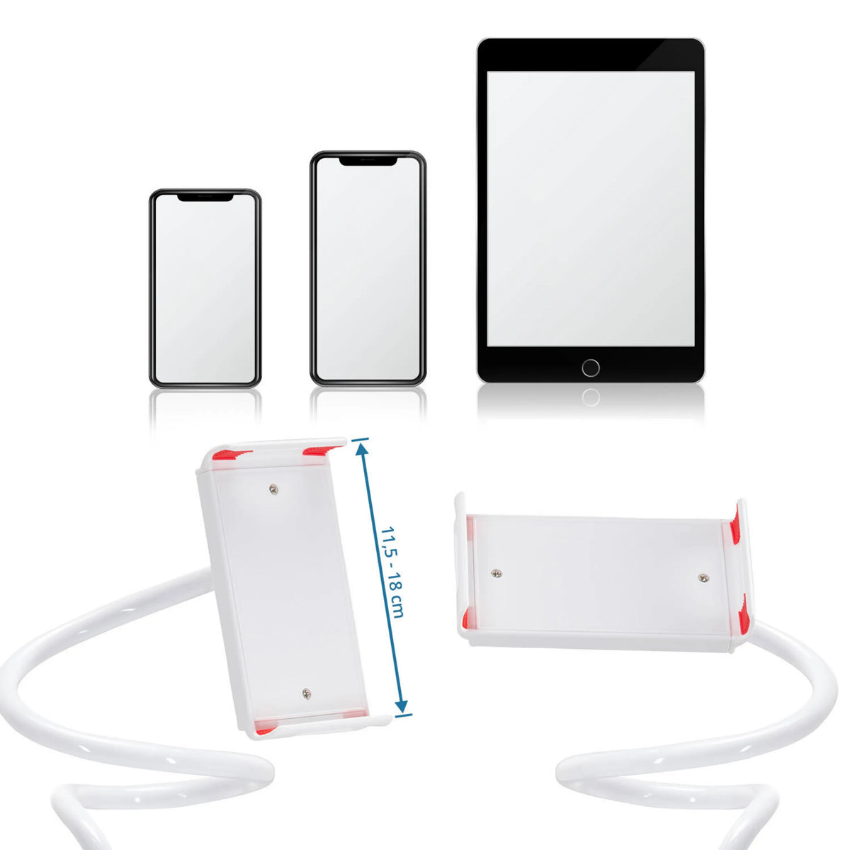 Support de téléphone portable & tablette FLEXMOBI I blanc d'une largeur de 11,5 - 18 cm de hjh OFFICE