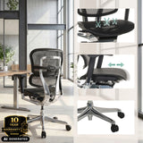 Siège de direction de luxe ERGOHUMAN BASE GEN2 avec revêtement en maille et siège réglable de hjh OFFICE (image générée par IA)