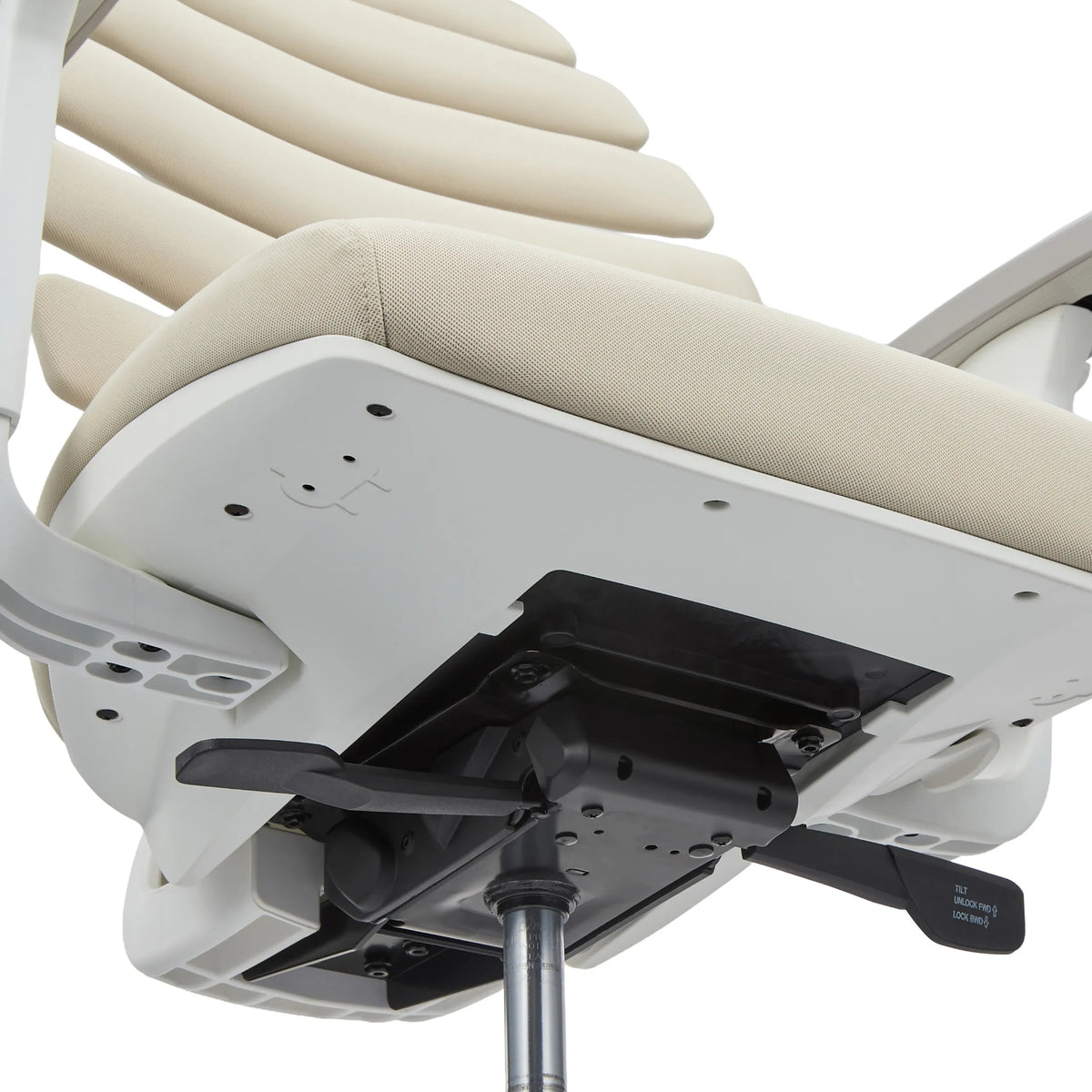 Dessous de l'assise avec mécanisme de réglage du siège de bureau de qualité professionnelle ERGO LINE W en Salted Caramel de hjh OFFICE