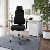 Siège de bureau de qualité professionnelle PRO-TEC 400 noir avec appuie-tête et accoudoirs réglables de hjh OFFICE