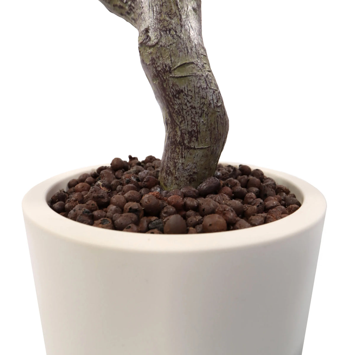 Tronc et pot de fleurs blanc avec substrat d'argile expansée de la Plante artificielle Garcinia de hjh OFFICE