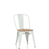 Weißer Bistrostuhl VANTAGGIO COMFORT W mit Sitzfläche aus hellem Holz und Metallgestell von hjh OFFICE