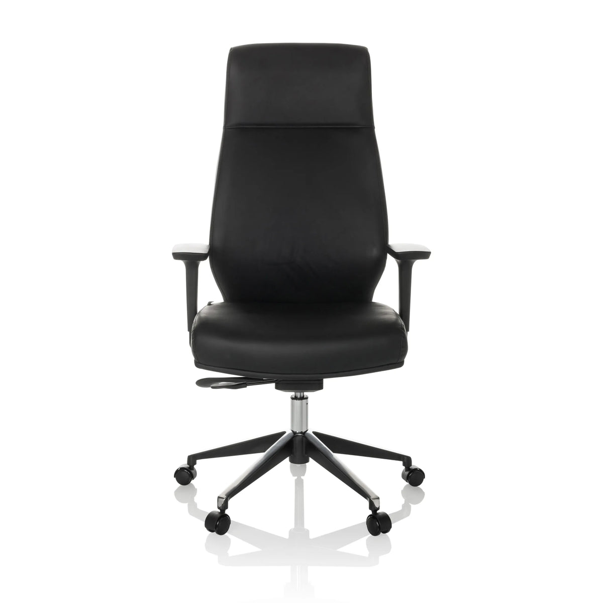 Siège de direction de qualité professionnelle VITORO ECO noir avec accoudoirs et piètement à cinq roulettes de hjh OFFICE – vue à 360° (vue de face 0°)