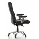 Siège de direction de qualité professionnelle EMBASSY 200 noir avec accoudoirs et pied à cinq roulettes de hjh OFFICE – vue à 360° (vue de profil 100°)