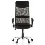 Siège de direction pour bureau à domicile ARTON 20 noir avec dossier en maille et base à cinq roulettes de hjh OFFICE – vue à 360° (vue de face 0°)