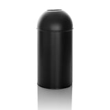 Poubelle noire CLEAN OR 50 avec couvercle bombé et une ouverture sur le dessus de hjh OFFICE – vue à 360° (vue de face 0°)