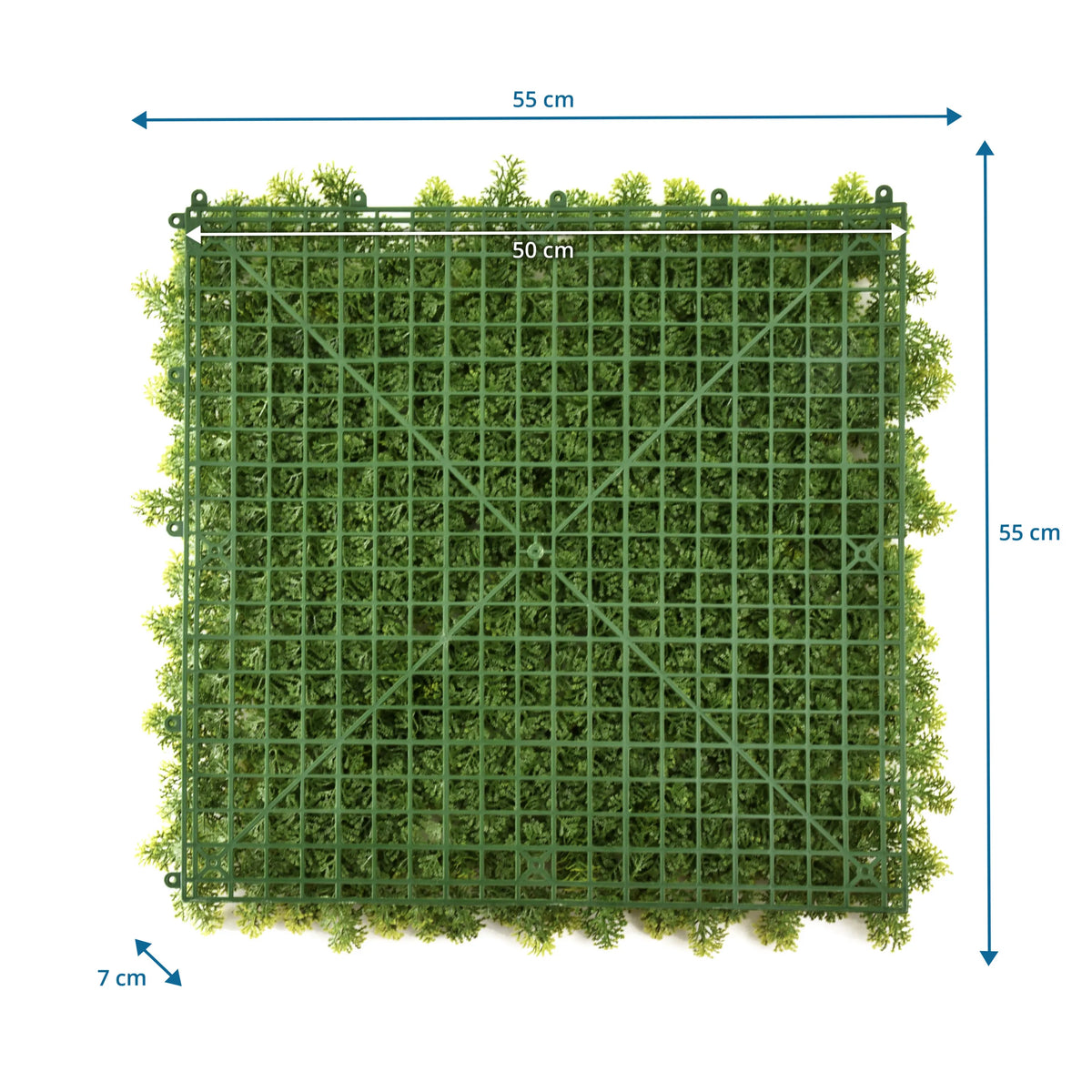 Dessin coté du Tapis végétal LEAFLUXE 3 de 55 × 55 cm de hjh LIVING