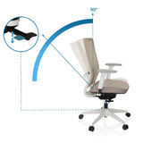 Réglage de l'inclinaison du dossier du siège de bureau de qualité professionnelle PURE WHITE avec un angle de 90° de hjh OFFICE