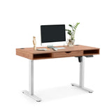Bureau réglable en hauteur électriquement Worktime Style en chêne et blanc avec tiroirs de hjh OFFICE