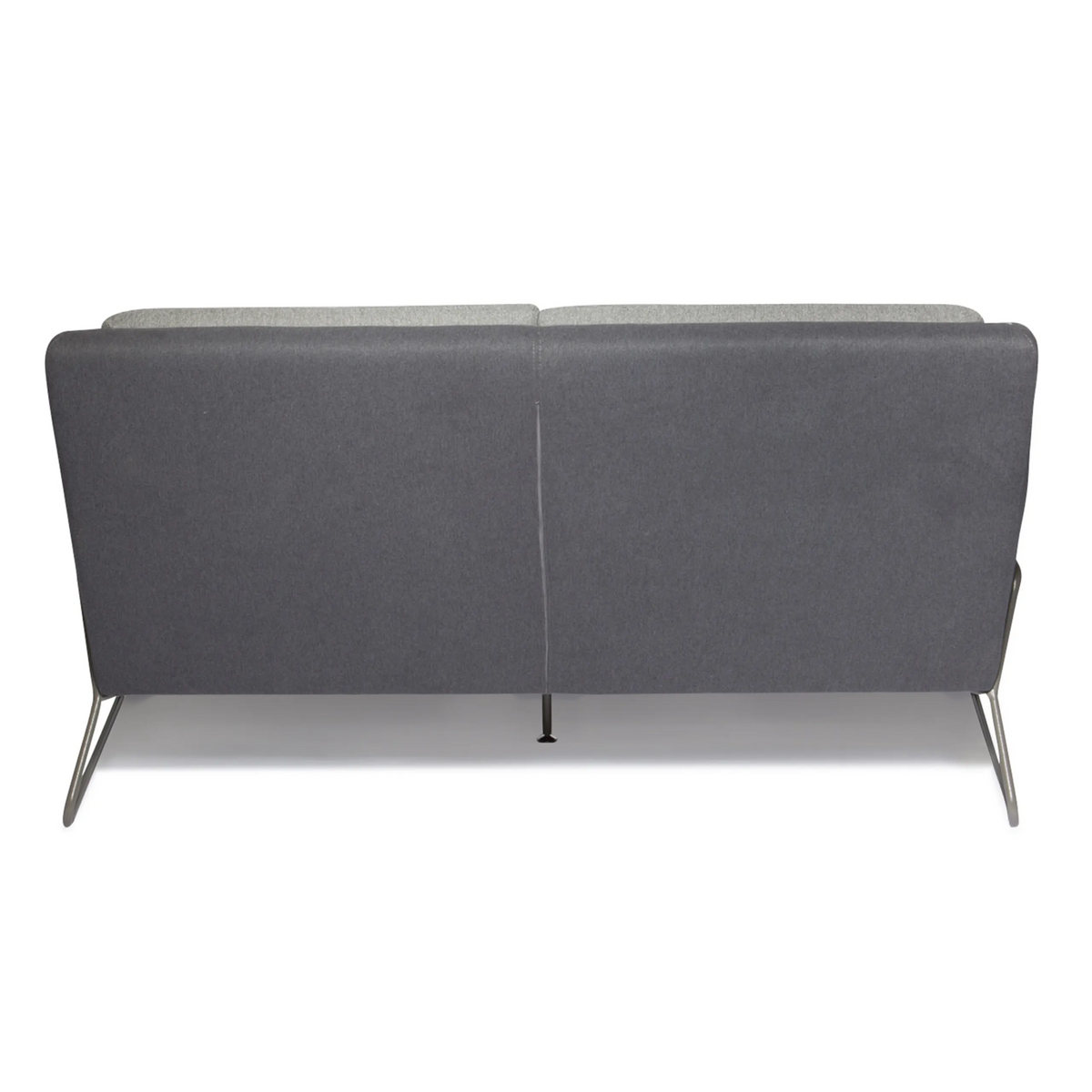 Canapé lounge LAGUN gris clair avec des accents gris foncé et des pieds métalliques fins de hjh OFFICE – vue à 360° (vue de profil 270°)