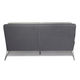 Canapé lounge LAGUN gris clair avec des accents gris foncé et des pieds métalliques fins de hjh OFFICE – vue à 360° (vue de profil 270°)