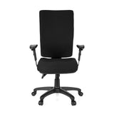 Siège de bureau de qualité professionnelle ZENIT HIGH noir avec accoudoirs et base à cinq roulettes de hjh OFFICE – vue à 360° (vue de face 0°)