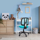 Chaise pivotante pour des enfants KID YU 200 turquoise avec dossier noir et roulettes de hjh OFFICE