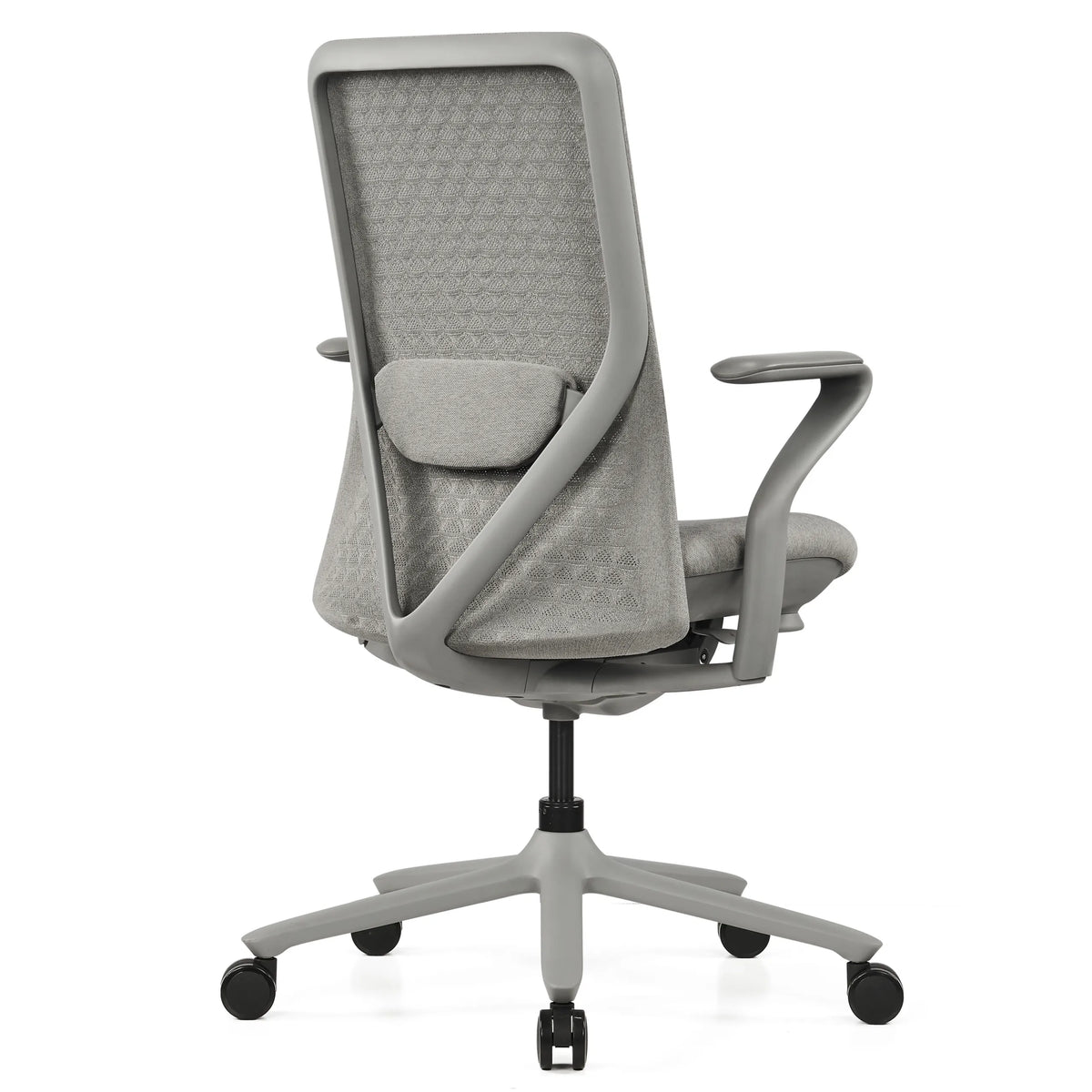 Vue arrière du Siège de bureau haut de gamme VERVIO en gris avec dossier en maille de hjh OFFICE