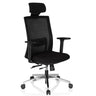 Siège de direction de qualité professionnelle CAPTIVA noir avec dossier en maille, appui-tête et pied en aluminium de hjh OFFICE