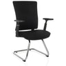 Chaises cantilever CAPTIVO PRO V noires avec revêtement en tissu, accoudoirs et piétement luge chromé de hjh OFFICE