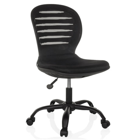 Siège de bureau à domicile CASLA noir avec dossier en maille et cinq roulettes de hjh OFFICE
