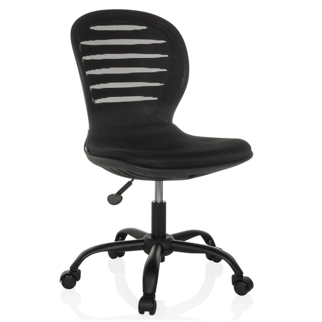 Siège de bureau à domicile CASLA noir avec dossier en maille et cinq roulettes de hjh OFFICE