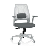 Siège de bureau à domicile PARFERIO W gris avec dossier en maille et base à cinq roulettes de hjh OFFICE – vue à 360° (vue de face 20°)