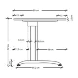 Dessin coté du bureau BELA 8 S avec une largeur de 80 cm et une hauteur de 72 cm de hjh OFFICE PRO