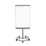 Tableau blanc argenté MULTIBOARD sur un pied mobile à roulettes de hjh OFFICE – vue à 360° (vue de face 0°)