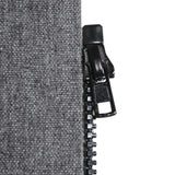 Fermeture éclair noire dans le tissu gris foncé de la Cloison de séparation FLEXMIUT de hjh OFFICE