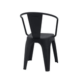 Vue arrière de la Chaise de bistrot noire Vantaggio Poly avec dossier courbé de hjh OFFICE