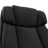 Dossier matelassé en tissu noir du Siège pivotant BUILDER XXL I de hjh OFFICE