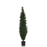 Plante artificielle verte CEDRUS de forme élancée avec pot noir de hjh OFFICE