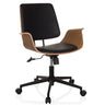 Siège de bureau à domicile CENCA II avec revêtement noir, coque en bois et piètement à roulettes de hjh LIVING