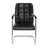 Chaise cantilever FLEXO V noire avec surpiqûres carrées et accoudoirs de hjh OFFICE – vue à 360° (vue de face 0°)