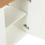 Charnières de porte et étagère blanche du Buffet KELO S en blanc et chêne de hjh LIVING