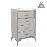 Dessin coté de la Commode SKUFFY de 90 × 60 cm de hjh LIVING