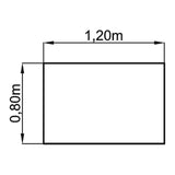 Dessin technique du bureau ZENO 12 S de 1,20 x 0,80 m de hjh OFFICE PRO