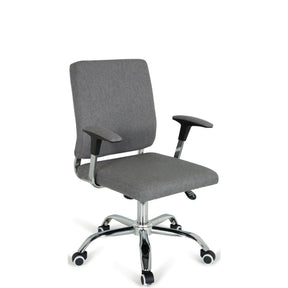 Siège de direction pour bureau à domicile CHARLES I en gris foncé avec accoudoirs et pied brillant de hjh OFFICE