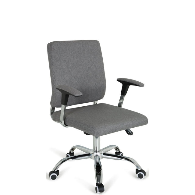 Siège de direction pour bureau à domicile CHARLES I en gris foncé avec accoudoirs et pied brillant de hjh OFFICE