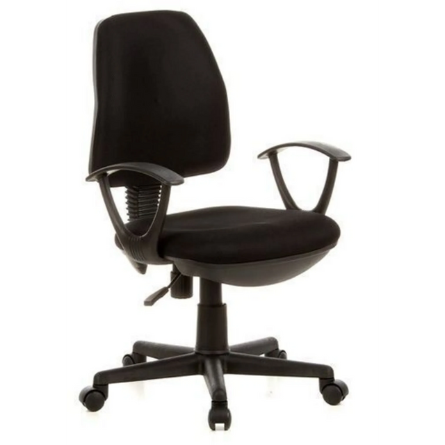 Siège de bureau à domicile CITY 10 noir avec accoudoirs et base à roulettes de hjh OFFICE