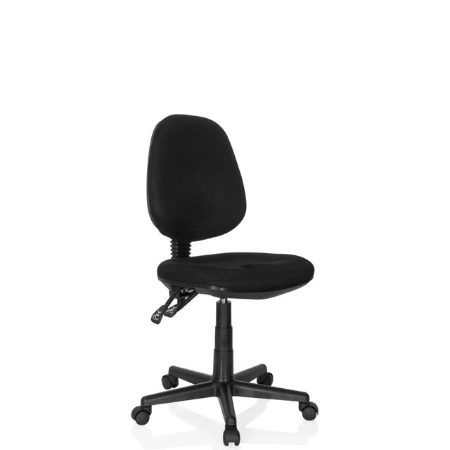 Siège de bureau à domicile CITY 25 noir avec revêtement en tissu et pied à roulettes de hjh OFFICE