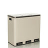 Poubelle Clean 9 beige à trois compartiments et pédales argentées de hjh OFFICE